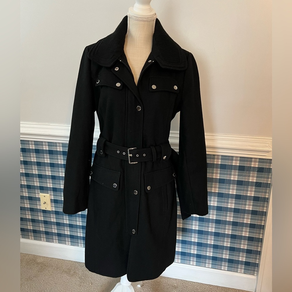 Laundry by Shelli Segall Wool Blend Coat - Black Size 8